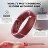 Egnaro Women's Bridal Rings Sets, 6mm Wide, 2mm Thick, Silicone Wedding Rubber Band with Half Size, Inner Arc Ergonomic Breathable Design view 2