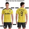ORKY Men Custom Soccer Jersey, Personalize Name Sublimation Team Uniform, Semi Professional Customize Shirt Short Set(Yellow M) view 4