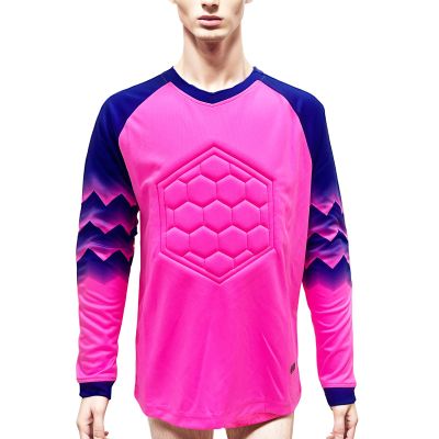 ZUYPSK Boy's Sport Goalkeeper Soccer Jersey Padded Goalie Football Shirt Team Training Uniforms (as1, Numeric, Numeric_10, Regular, Rose Red)