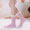 LINEMIN Non Slip Hospital Socks with Grips for Women Cozy Winter Soft Fluffy Grip Slipper Socks (5 Pairs Candy Patchwork) view 2