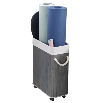 YXXSDP Rolling Yoga Mat Storage Rack, Home/Gym Floor Stand Exercise Mats Holder Foam Rollers Organizer, for Storage Toys Rackets, Easy to Install (Color : Color 2)