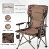 Tangkula Folding Camping Chair, Portable Camp Chair with Padded Seat, Cup Holder, Storage Pocket, Outdoor Lawn Chair with Carrying Bag for Fishing, Picnic, Travel, No Assembly Needed view 4
