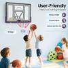 44'' Wall Mounted Basketball Hoop with PET Backboard & Rust-Resistant Iron Frame  Indoor/Outdoor Use, Includes Rim, All-Weather Net & Horn Bracket (Fits 7# & Below Balls) view 4