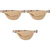 3 Pcs Straw Shoulder Chest Bag Waist Storage Bag Shopping Waist Bag Waist Pouch Summer Chest Bag Summer Waist Bag Simulation Straw Chest Bag Chest Storage Pouch Summer Fanny Bag view 1
