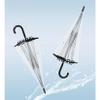 ANTER Large Transparent Clear Dome Umbrella,Golf Umbrella,16 bone transparent rod umbrella, wedding umbrella, automatic opening, J-hook handle, black/white,100cm (White) view 3