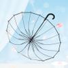 ANTER Large Transparent Clear Dome Umbrella,Golf Umbrella,16 bone transparent rod umbrella, wedding umbrella, automatic opening, J-hook handle, black/white,100cm (White) view 4