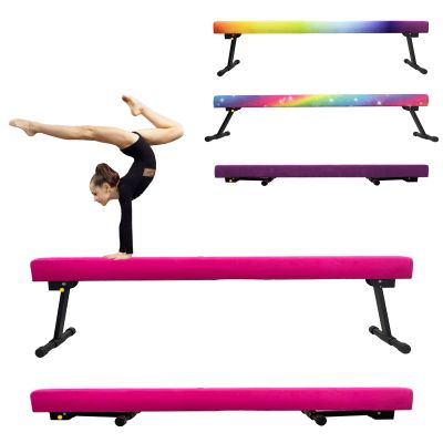 86 York 6ft/8ft Gymnastics Balance Beam, High and Low Floor Beam Gymnastics Equipment for Kids/Adults,Gymnastics Beam for Training,Physical Therapy and Professional Home Training with Legs