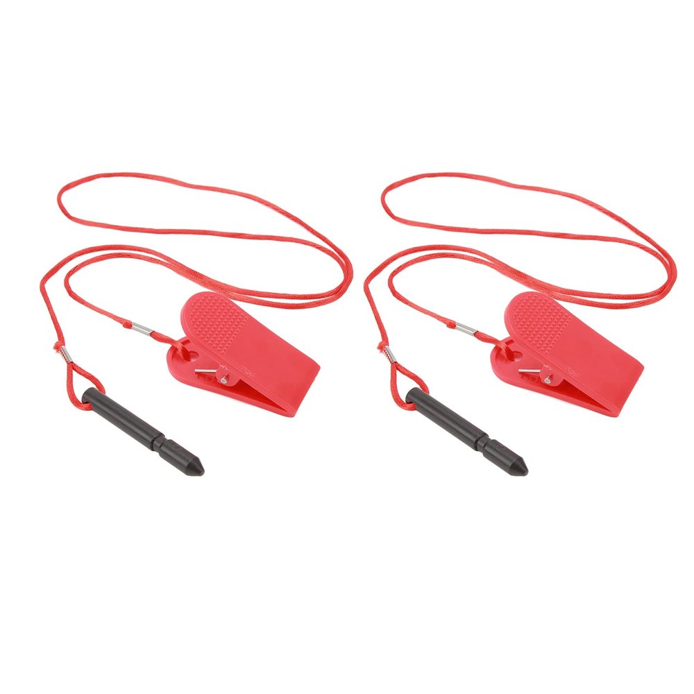 Treadmill Safety Switch, 2 Pcs Treadmill Safety Key Running Machine Safety Switch Lock Emergency Stop Replacement Cylinder Safety Clip for Commercial Treadmills