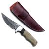WolfKlinge Handmade Damascus Steel Outdoor Fixed Blade Knife for EDC,Hunting,Survival,Camping, Hiking and Fishing with Drop Point Full Tang Bone Handle with Cowhide-Leather Sheath - WKD-783 (Ivory Sentinel) view 1