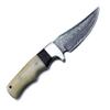 WolfKlinge Handmade Damascus Steel Outdoor Fixed Blade Knife for EDC,Hunting,Survival,Camping, Hiking and Fishing with Drop Point Full Tang Bone Handle with Cowhide-Leather Sheath - WKD-783 (Ivory Sentinel) view 3
