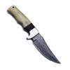 WolfKlinge Handmade Damascus Steel Outdoor Fixed Blade Knife for EDC,Hunting,Survival,Camping, Hiking and Fishing with Drop Point Full Tang Bone Handle with Cowhide-Leather Sheath - WKD-783 (Ivory Sentinel) view 4