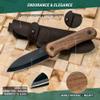 BeaverCraft Bushcraft Knife Full Tang - Camping Bush Knife with Sheath, Carbon Steel, Small EDC Fixed Blade, Outdoors Gift for Men | BSH5 Shadow view 3