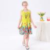Little Girl Dresses Toddler Kids Girls Floral Bohemian Flowers Bowknot Sleeveless Beach Straps Dress (Yellow, 8 Years) view 4