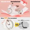 BABY JOY Kids Bike, 14 Inch Boys Girls Bike for 3-5 Years Old w/Training Wheels, Adjustable Seat, Removable Basket, Handbrake and Coaster Brake, Kids Bicycle (Pink) view 4