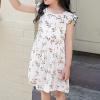 Girls' Casual Dresses Girls Toddler Kids Crew Neck Summer Sleeveless Sundress Casual Beach Floral (White, 5-6 Years) view 3