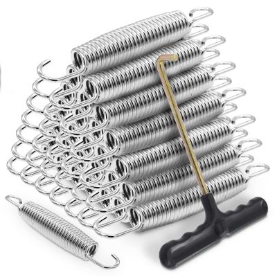 72 Pieces Trampoline Springs Replacement 5.5 Inch with T-Hook Heavy Duty Stainless Steel Trampoline Springs Metal Trampoline Pulling Tool Accessories