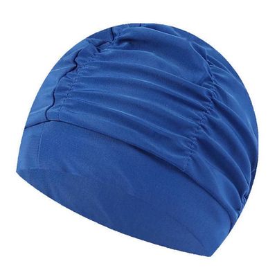 Swimming Cap Chemo Hair loss Beanie Hat Scarf Turban Cancer Swim Cover Headwear Headcover for Women (Plain Royal Blue)