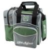 KR Strikeforce Flexx Single Tote Bowling Bag with Side Shoe Compartment and Front Accessory Compartment (Grey/Green) view 1