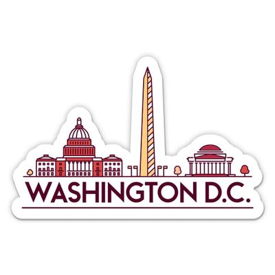Squiddy Washington DC - Vinyl Sticker Decal for Phone, Laptop, Water Bottle (3" Wide)