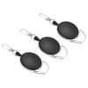 PATIKIL Fishing Retractor, 3 Pack Fishing Accessories Holder with 360 Degree Rotation Buckle for Angler Vest Pack Tool Gear, Black view 1