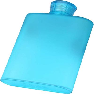 400ml Plastic Hip Liquor Cap Water Bottle (Blue)