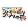 Maryland Retro Style State Vinyl Sticker - Car Phone - 3" view 1