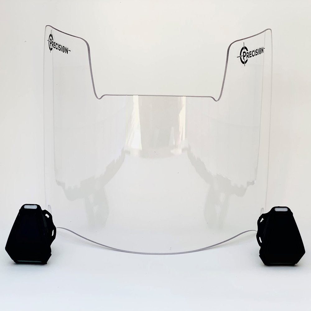 Precision Football Helmet Visor // Eye-Shield // Fits Major Brands, Youth & Adult Helmets // Eye Protection for Helmet and Facemask (Crystal Clear 2.0)