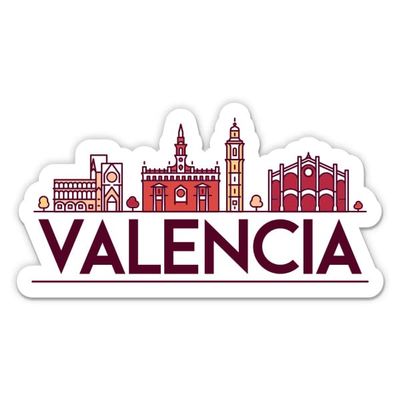 Squiddy Valencia Spain - Vinyl Sticker Decal for Phone, Laptop, Water Bottle (3" Wide)