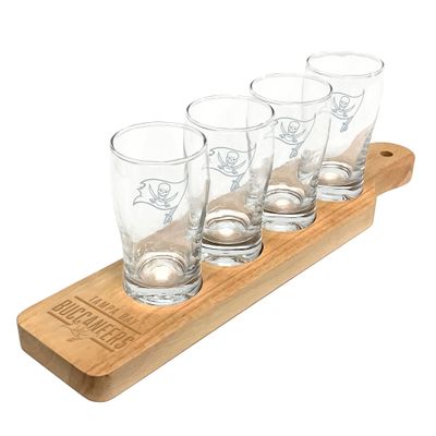 logobrands Tampa Bay Buccaneers Four-Pack Beer Flight Glass Set