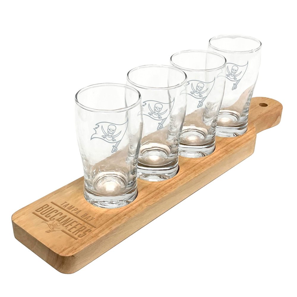 logobrands Tampa Bay Buccaneers Four-Pack Beer Flight Glass Set