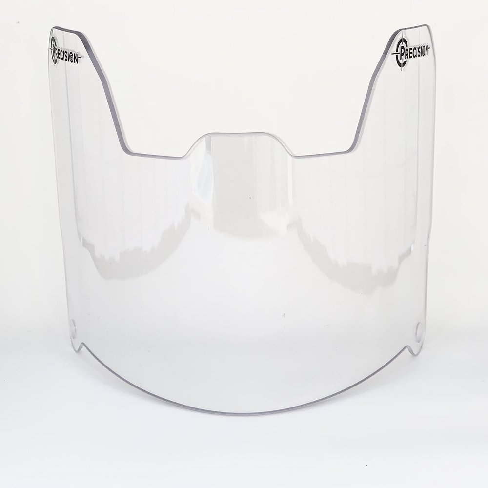 Precision Football Helmet Visor // Eye-Shield // Fits Major Brands, Youth & Adult Helmets // Eye Protection for Helmet and Facemask (Crystal Clear)