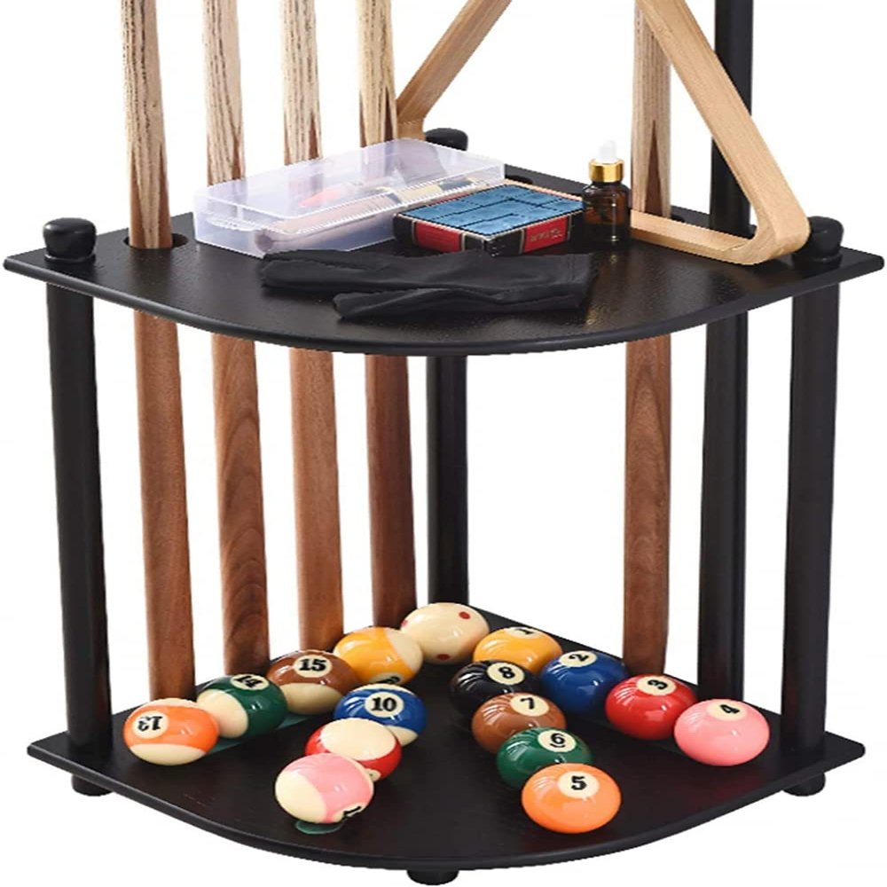 BAZAC Billiard Cue Racks, Pool Cue Rack Floor Stand,Pool Cue Holder, Billiard Stick Stand,Floor Corner Cue Rack for Pool Cues Rack Storage,Hold 8 Pool Cues