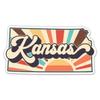 Kansas Retro Style State Vinyl Sticker - Car Phone - 3" view 1