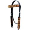 HILASON Western Horse Tack Set American Leather Dark Brown Harness | Headstall Breast Collar for Horses view 2