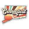 Connecticut Retro Style State Vinyl Sticker - Car Phone - 3" view 1