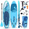 SereneLife Inflatable Stand Up Paddle Board - Wide Stable Design, Non-Slip Deck for Adults & Youth with Premium Paddle Board Accessories: Carry Bag, Dual Action Pump, Paddle, Ankle Leash - 10'6" view 1