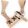 Armory Replicas  Handcrafted Leather Sword Frog  Medieval Costume Adjustable Weapon Belt Holster Holder  Left Handed - Natural Tan w/Black Cord view 1