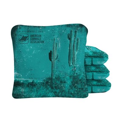ACA Synergy Pro Professional Cornhole Bags Dual Sided Regulation 6x6 Set of 4 Texas Teal Longhorn