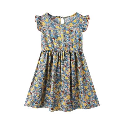 Clothes for Girls Girls Toddler Kids Crew Neck Summer Sleeveless Sundress Casual Beach Floral Prints (Yellow, 5-6 Years)
