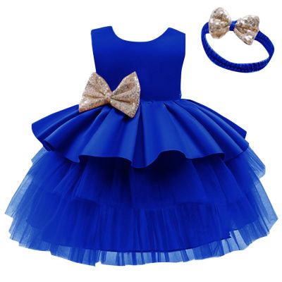 2023 Little Girls Solid Layered Lace Puffy Tulle Skirt Hairband 2PC Sleeveless Princess Party Daily (BU2, 5-6Years)