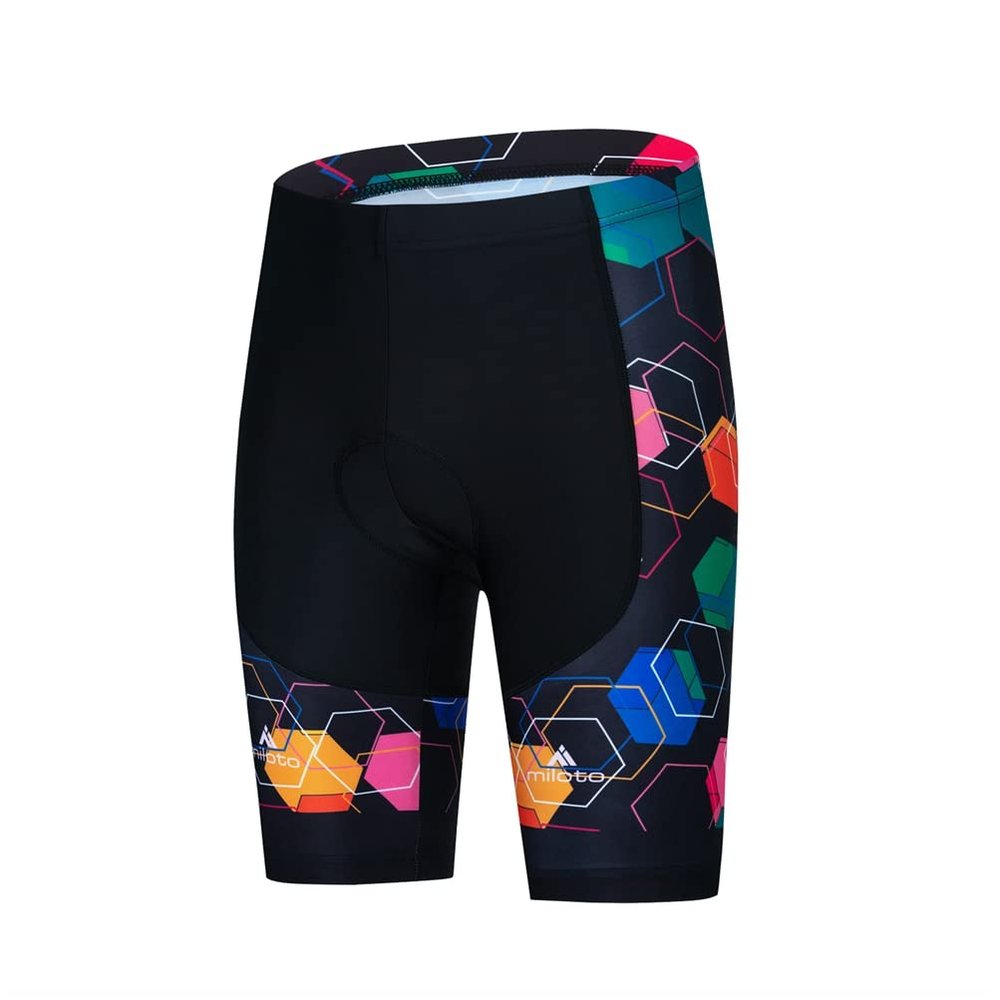 Uriah Women's Cycling Shorts 3D Coolmax Gel Padded Colorful White Size L(CN)