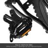 1 Pair Bike Pedals Hybrid Pedal with Toe Clip and Straps Spindle Bicycle Pedals for Exercise Bike, Spin Bike and Outdoor Bicycles view 3