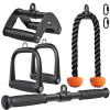 SELEWARE Triceps LAT Pulldown Attachments Home Gym Workout Accessories with Non-Slip Soft Rubber Grip Cable Machine Attachments Triceps Rope Double D Row Handle Pull Down Bar Straight Bar Exercise view 1