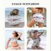 4th of July Beach Coverup Wrap Skirt for Women, Girls Swim Pool Sarong Cover Up Dress Short Bathing Suit Bikini Swimwear Cover Ups Essentials Accessories, American Memorial Patriotic Day Plaid S view 4