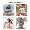 Patriotic Memorial Flag Beach Coverup Wrap Skirt for Women, Girls Swim Pool Sarong Cover Up Dress Short Bathing Suit Bikini Swimwear Cover Ups Essentials Accessories, American Independence Day XL view 4