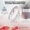 Egnaro Women's Bridal Rings Sets, Inner Arc Ergonomic Breathable Design Silicone Rubber Wedding Bands view 2