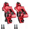 Hycline Zoom Hydraulic Disc Brake Calipers: HB-100 MTB Bike Brake Caliper Front + Rear Set for Mountain, Road Bicycle and E-Bike (Red) view 1