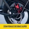 Hycline Zoom Hydraulic Disc Brake Calipers: HB-100 MTB Bike Brake Caliper Front + Rear Set for Mountain, Road Bicycle and E-Bike (Red) view 2