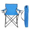 HaSteeL Folding Camping Chair & Carrying Bag, Foldable Camp Chair with Cup Holders for Adults, Portable for Lawn, Outdoors, Fishing, Hiking, Travel, Picnic, Beach, Oversized & Supports 275lbs (Blue) view 1