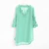 Little Girl's Swimsuit Cover Up Chiffon Shirt Solid Bikini Beachwear Bathing Suit Beach Tween (Mint Green, 6-7 Years) view 3